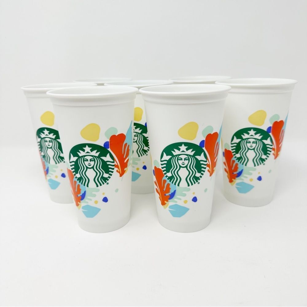 7 STARBUCKS‎ REUSABLE CUPS LEAF EDITION